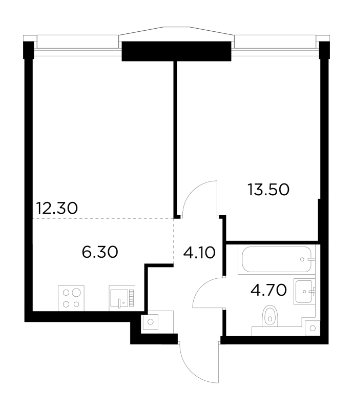 2 ккв (Евро) 40,9 м²