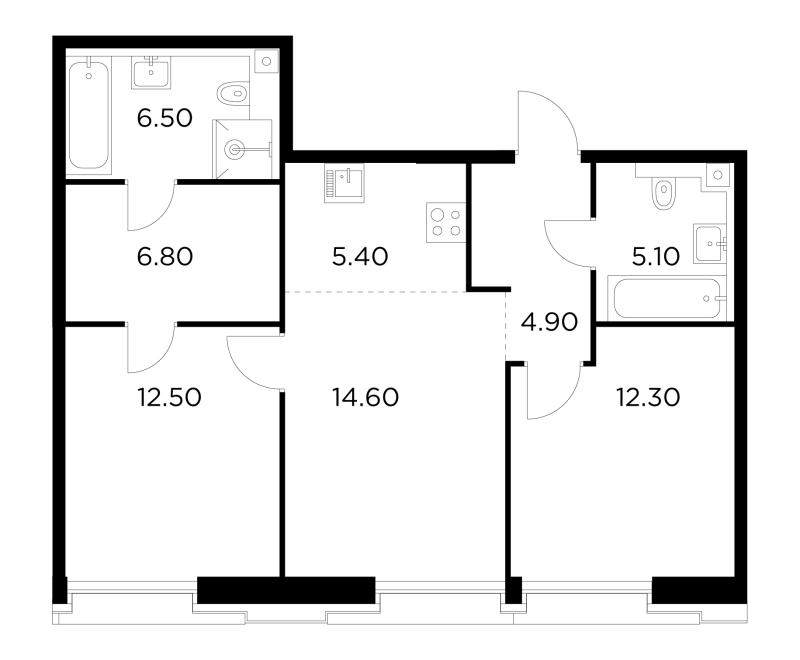 3 ккв (Евро) 68,1 м²