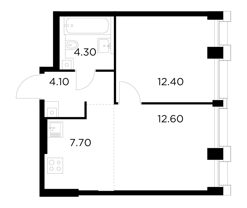 2 ккв (Евро) 41,1 м²