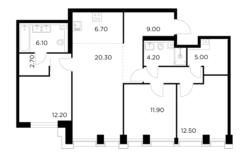 4 ккв (Евро) 94,6 м²