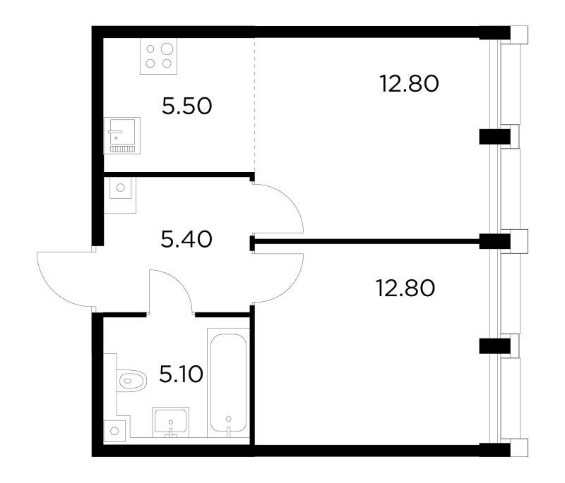 2 ккв (Евро) 41,6 м²