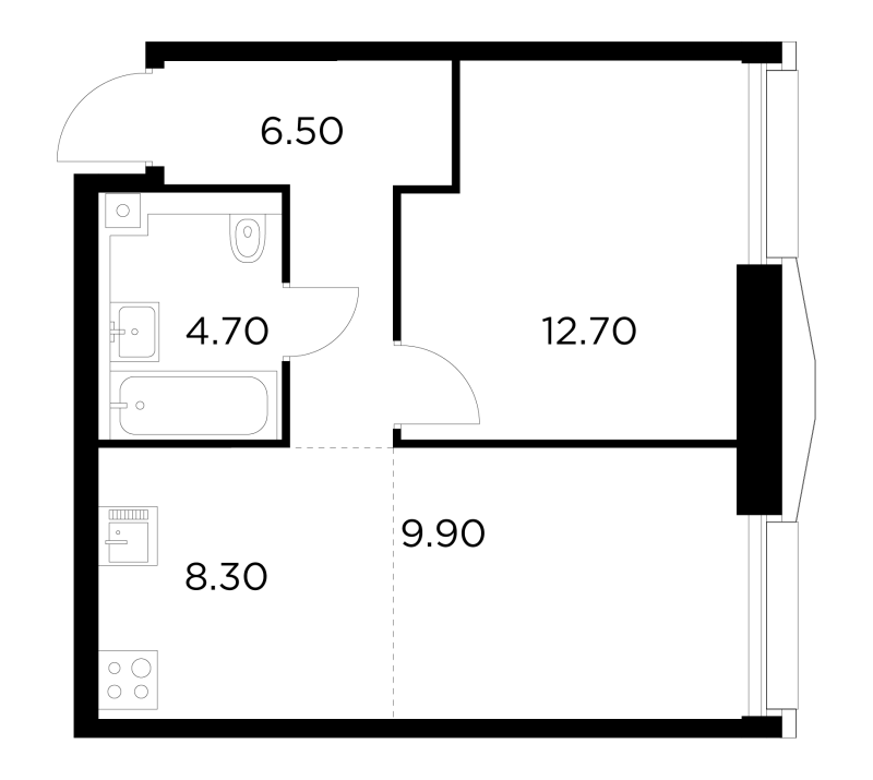 2 ккв (Евро) 42,1 м²