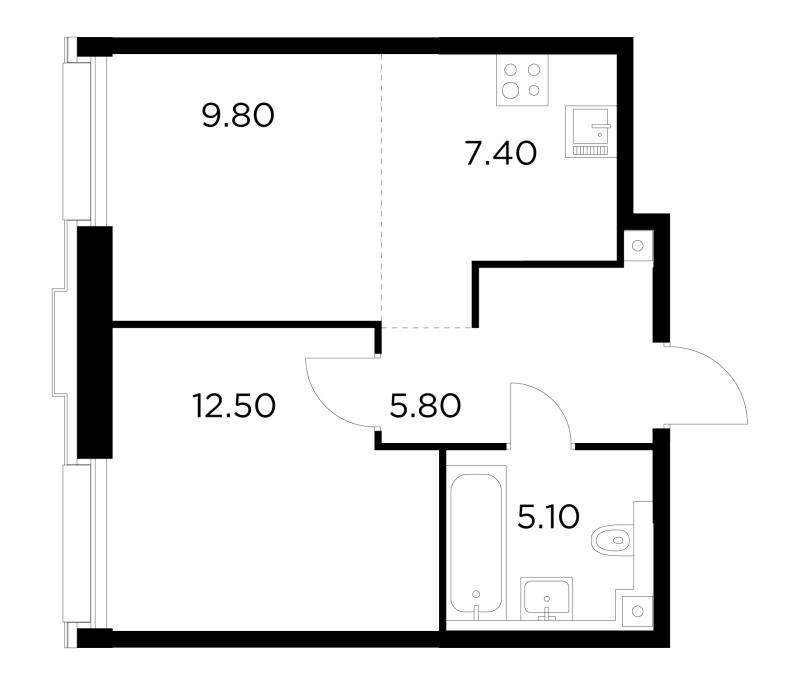 2 ккв (Евро) 40,6 м²