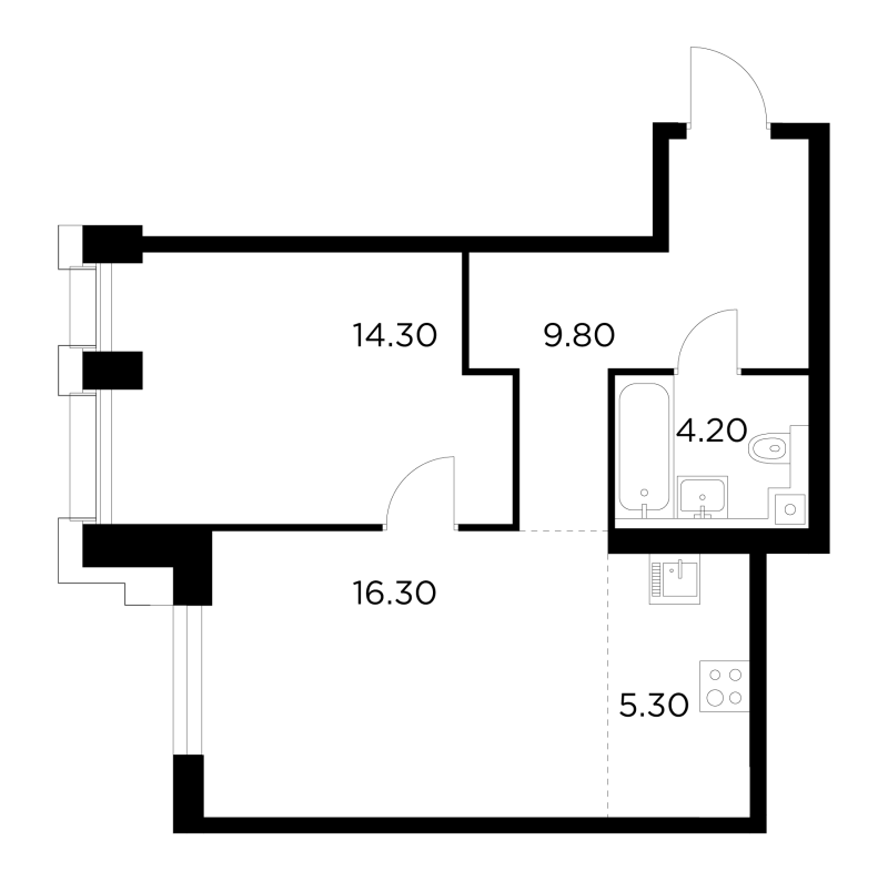 2 ккв (Евро) 49,9 м²