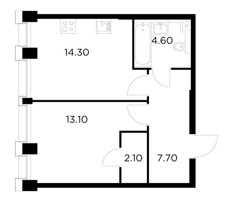 1 ккв 41,8 м²