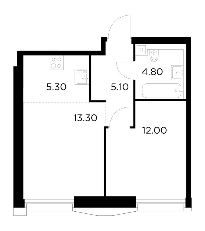2 ккв (Евро) 40,4 м²