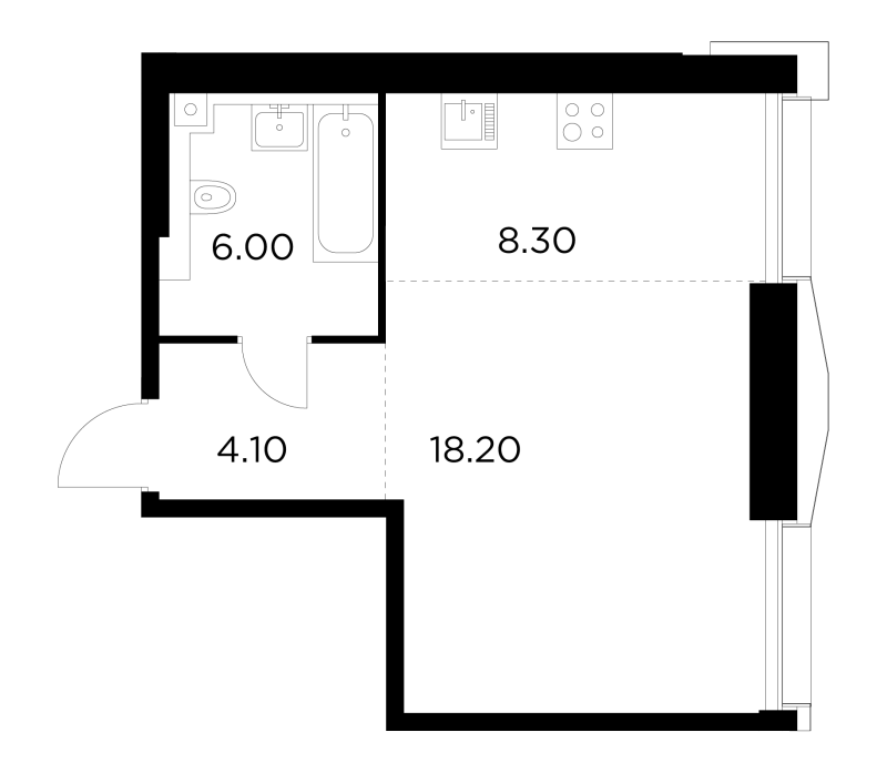 Студия 36,6 м²