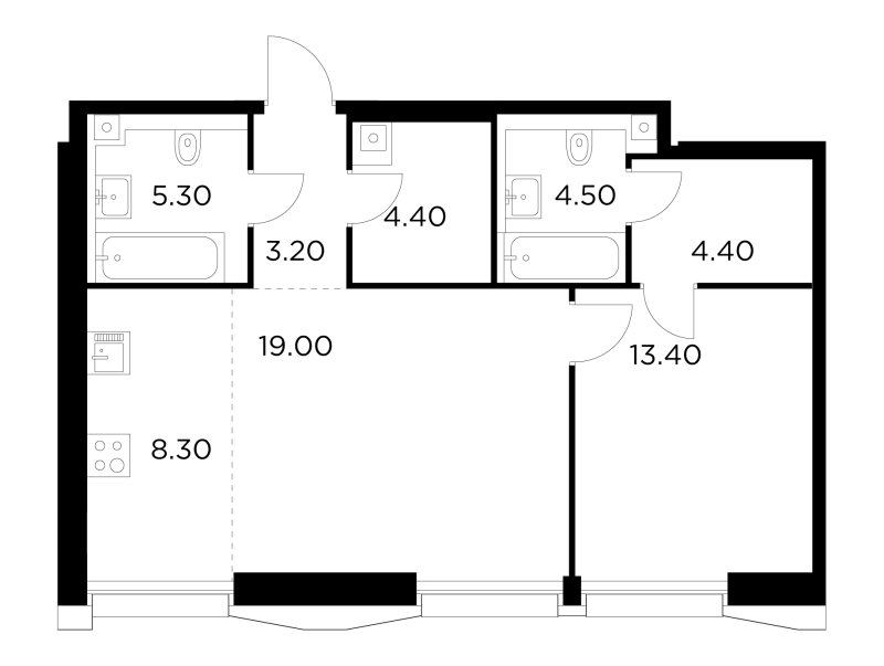 2 ккв (Евро) 62,5 м²