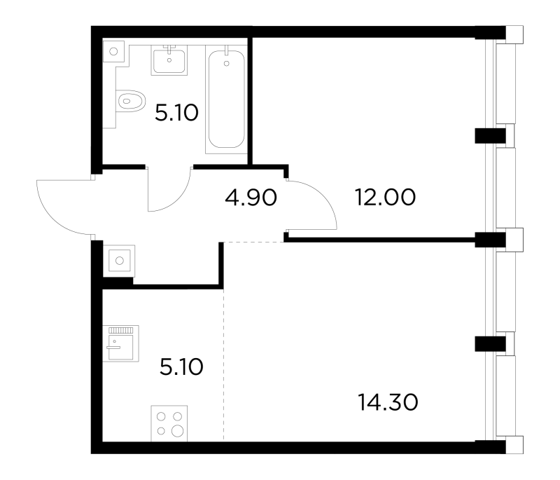 2 ккв (Евро) 41,4 м²