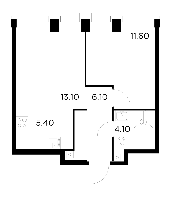 2 ккв (Евро) 40,3 м²