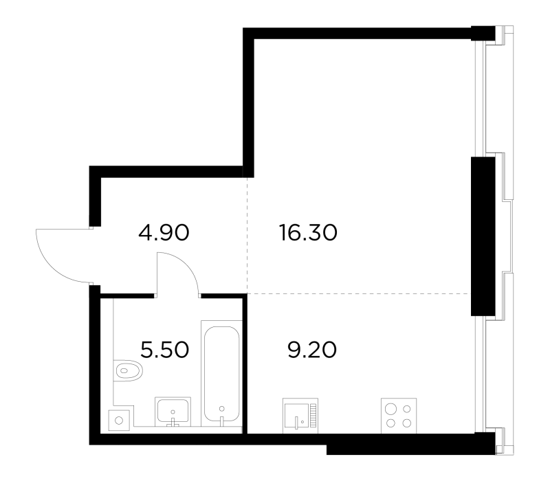 Студия 35,9 м²
