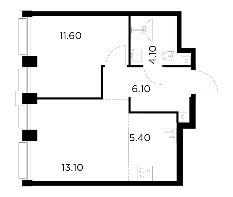 2 ккв (Евро) 40,3 м²