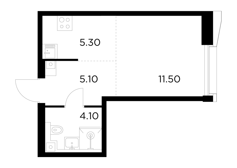 Студия 25,9 м²
