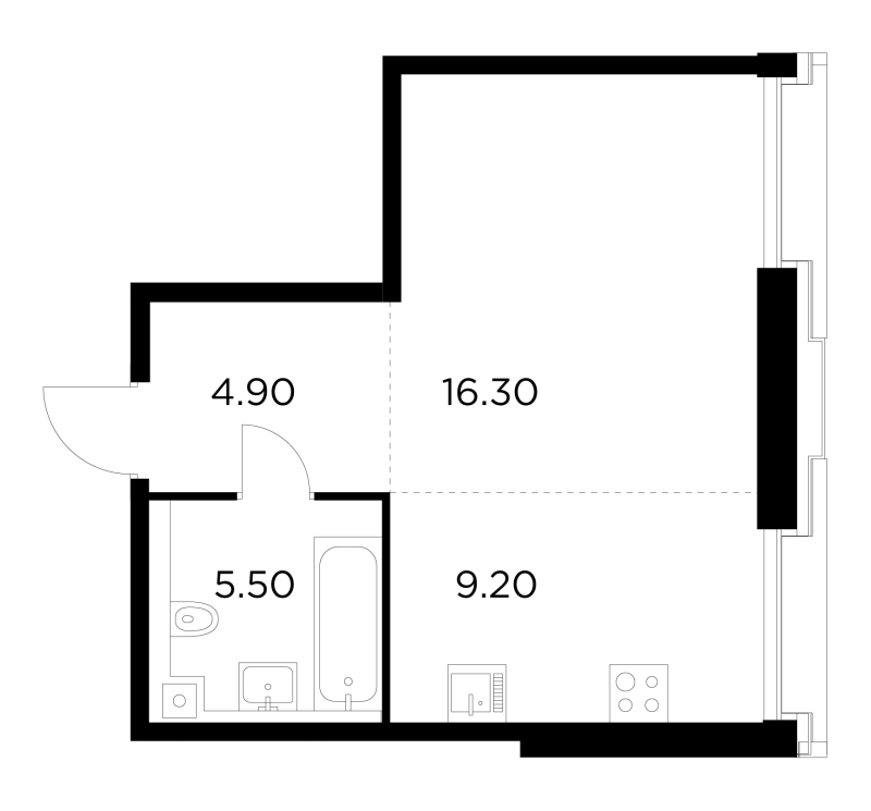 Студия 35,9 м²