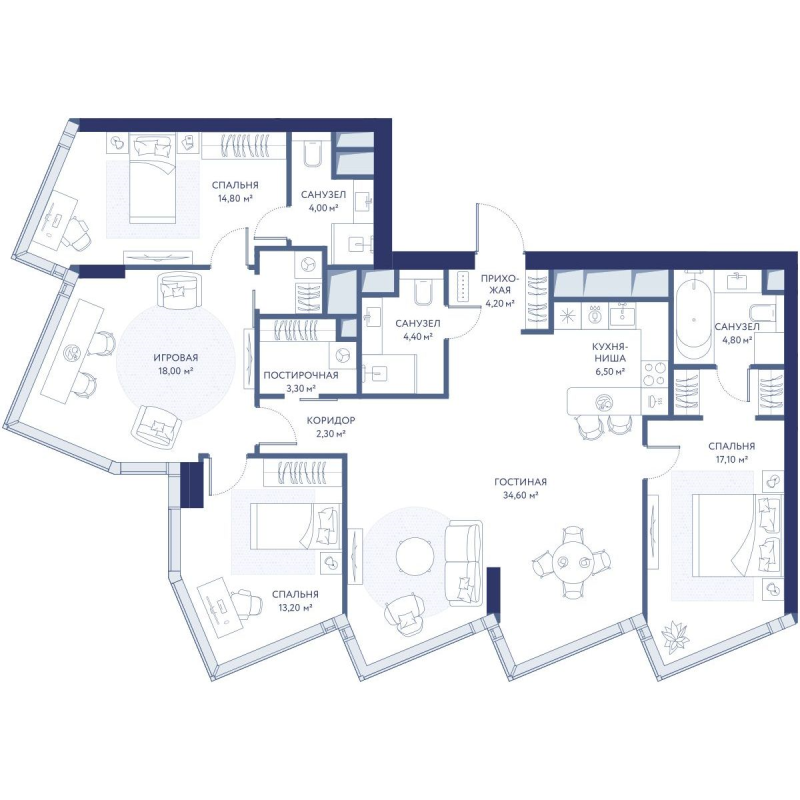 5 ккв (Евро) 129,1 м²
