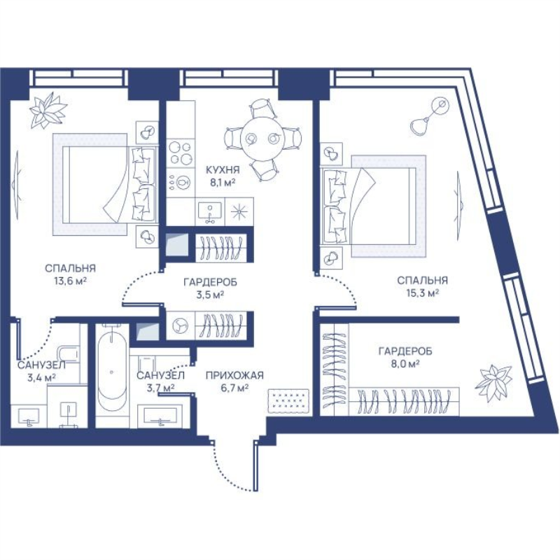 2 ккв 62,3 м²