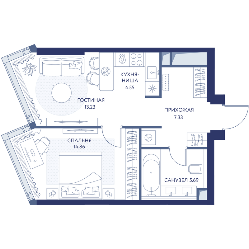 1 ккв 45,6 м²