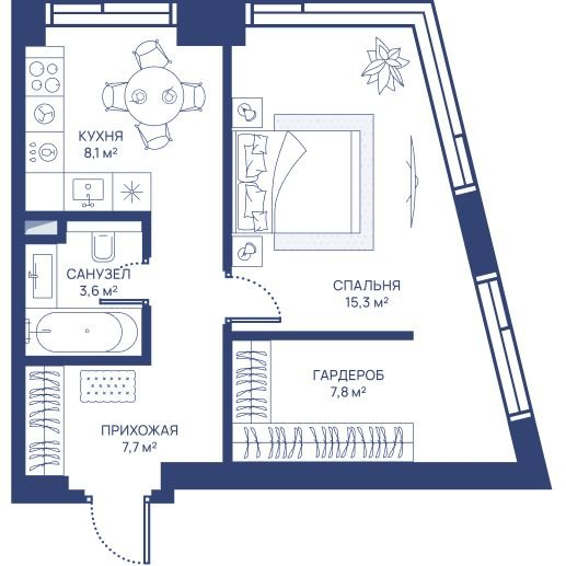 1 ккв 42,5 м²