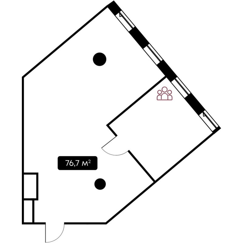 К. пом 76,7 м²