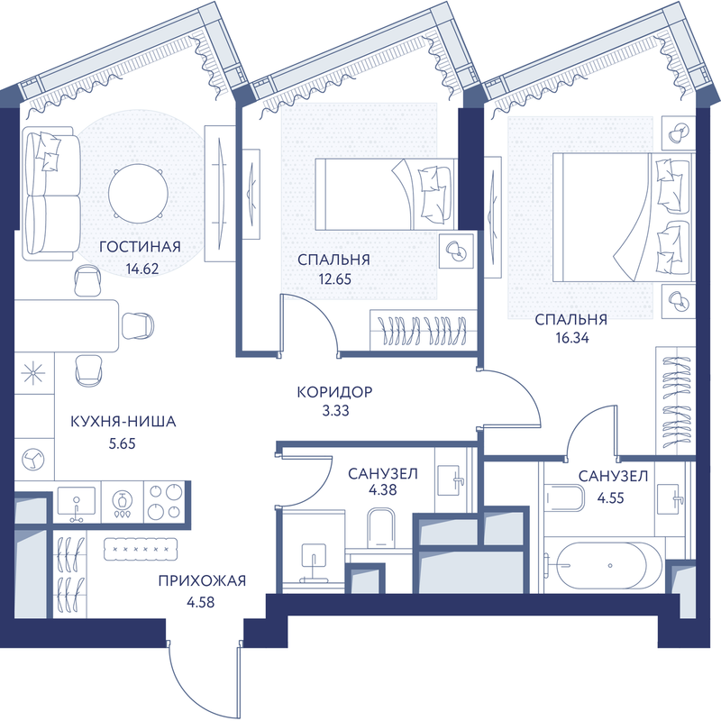 2 ккв 65,9 м²