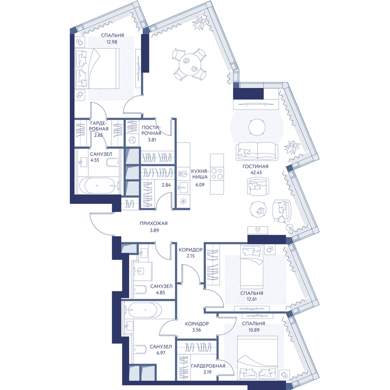 4 ккв 123,5 м²