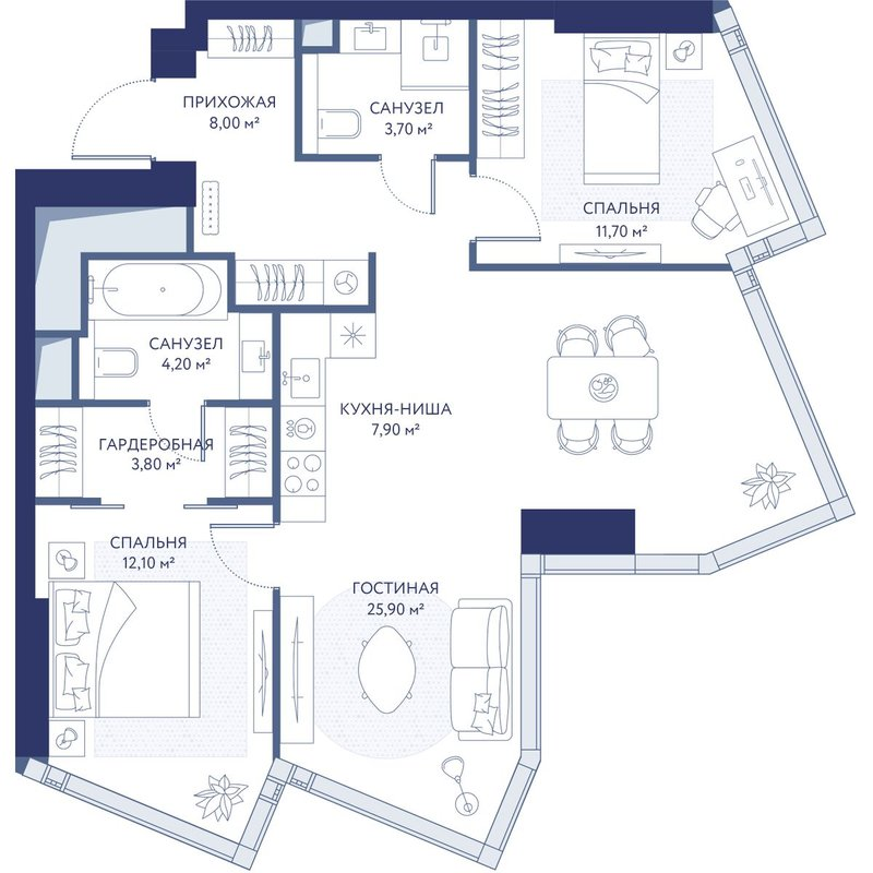 3 ккв 78,7 м²