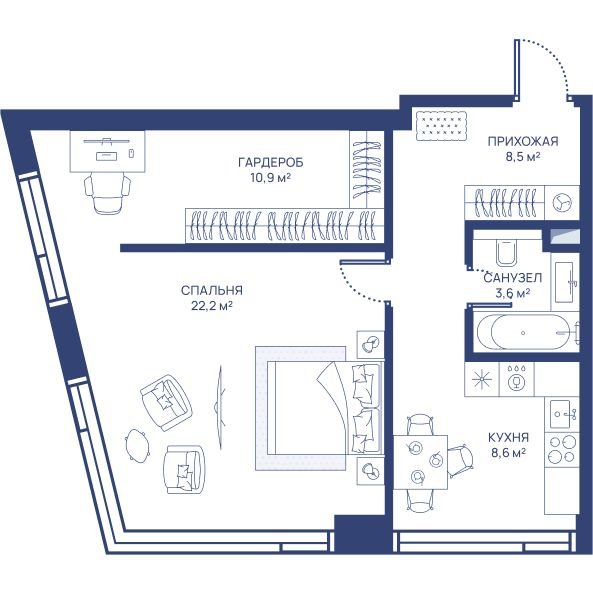 1 ккв 53,8 м²