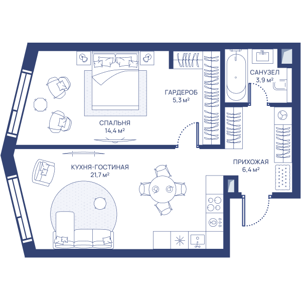 2 ккв (Евро) 51,7 м²