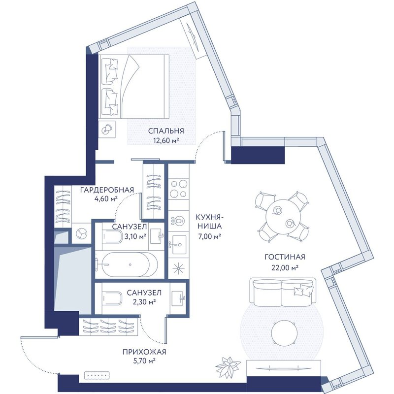 2 ккв 58,4 м²