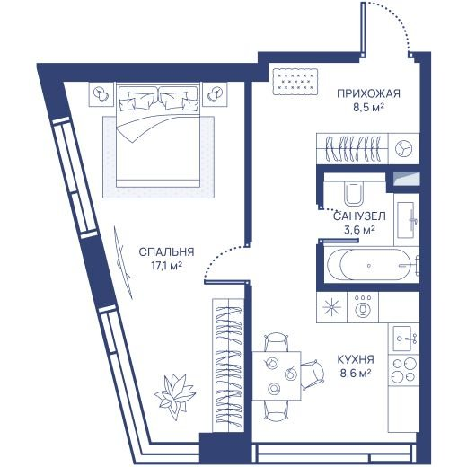 1 ккв 37,8 м²