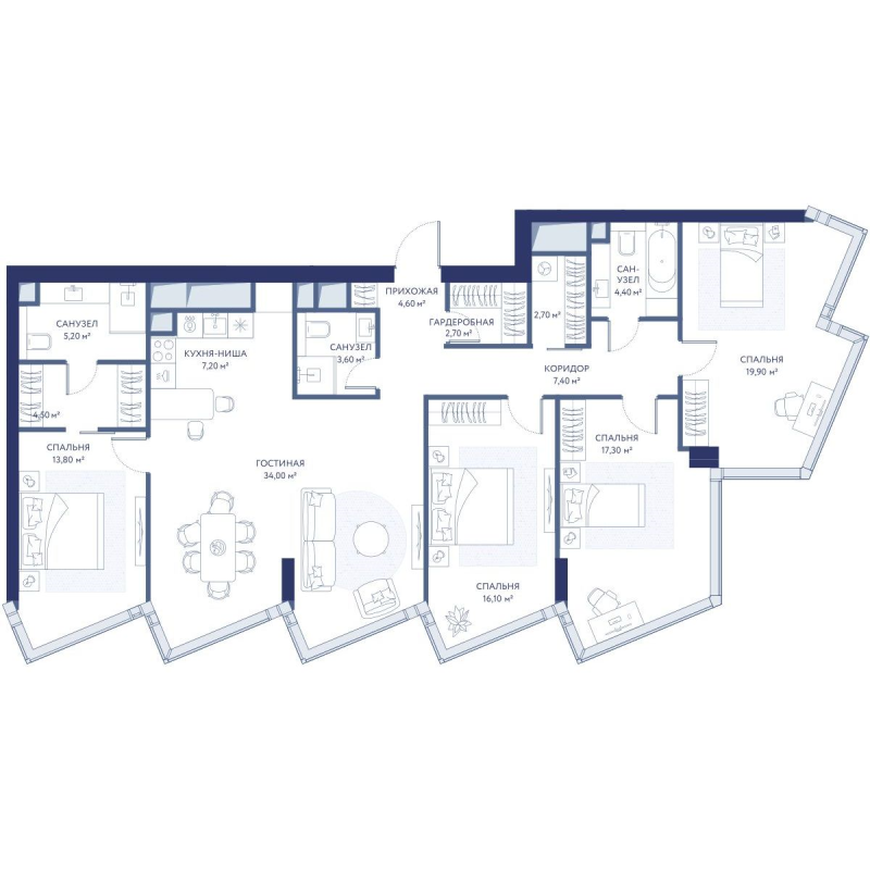 5 ккв (Евро) 143,4 м²