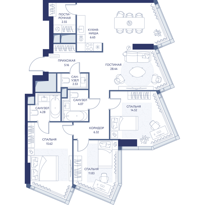 4 ккв 103,2 м²