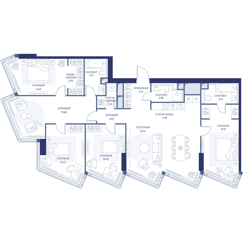 4 ккв 150,6 м²