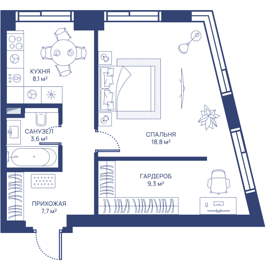 1 ккв 47,5 м²