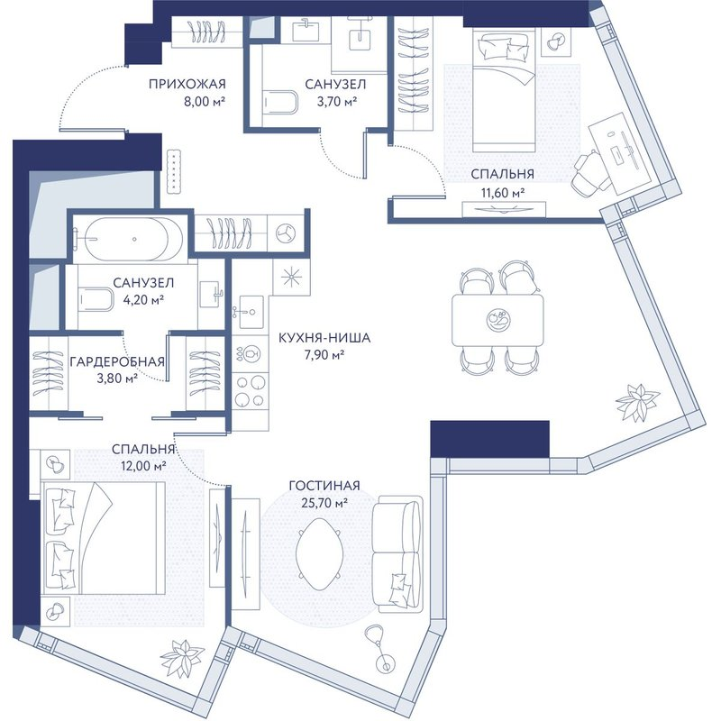 3 ккв 78,6 м²