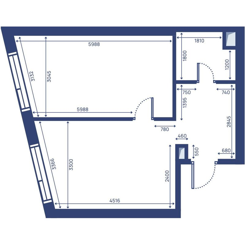2 ккв (Евро) 43,4 м²