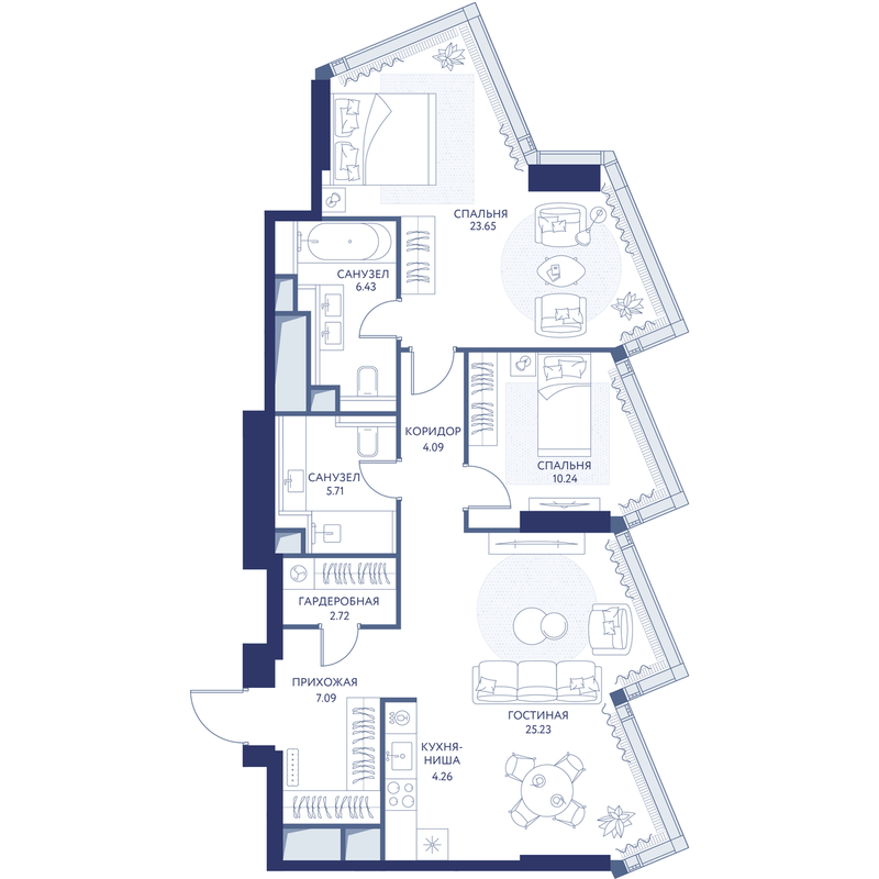 3 ккв 89,3 м²