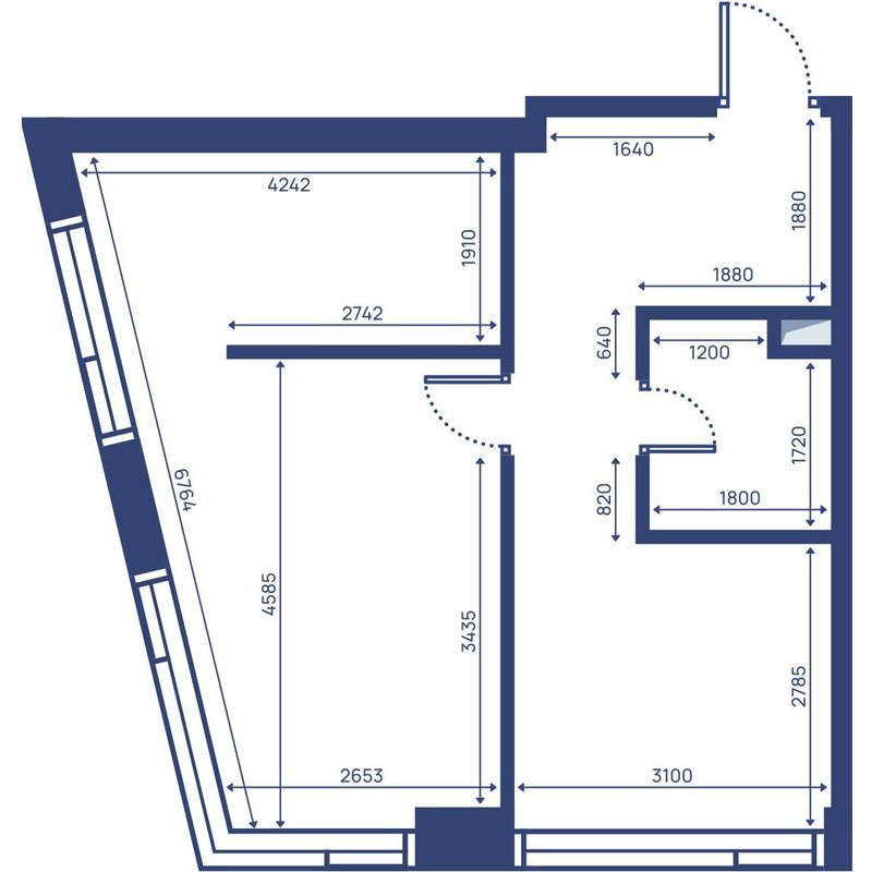 1 ккв 43 м²