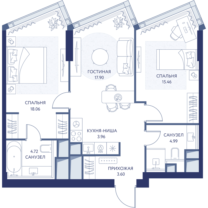 2 ккв 68,8 м²