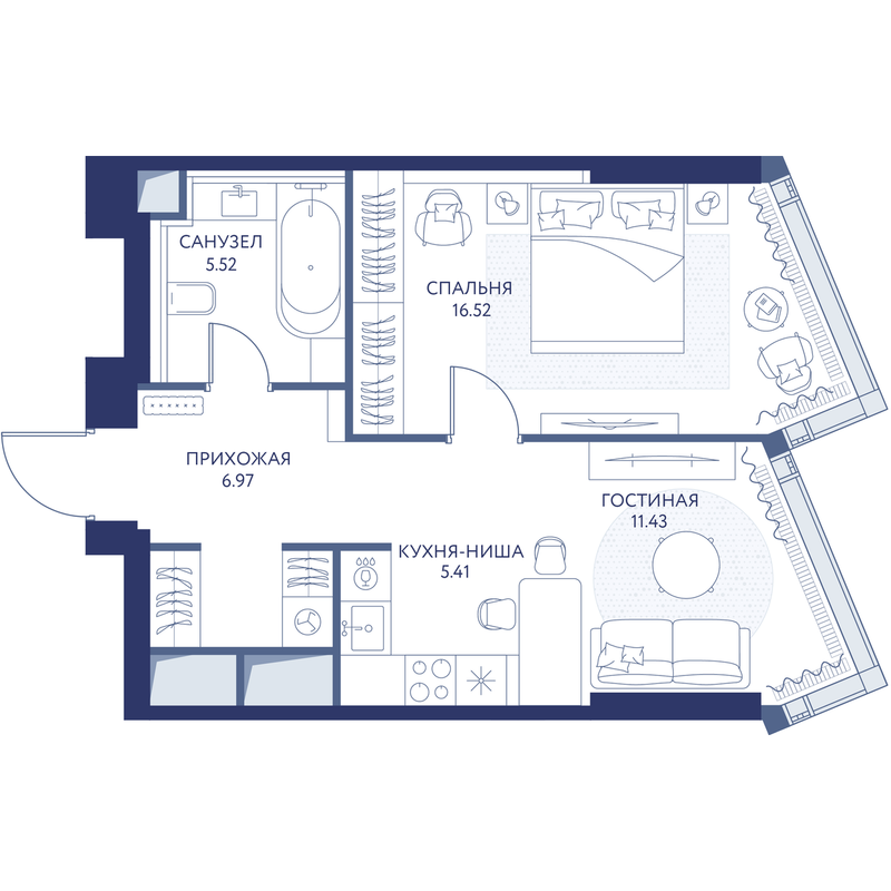 1 ккв 45,8 м²