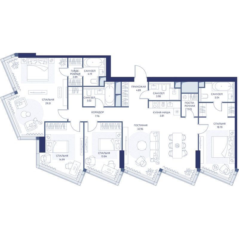 4 ккв 150,3 м²