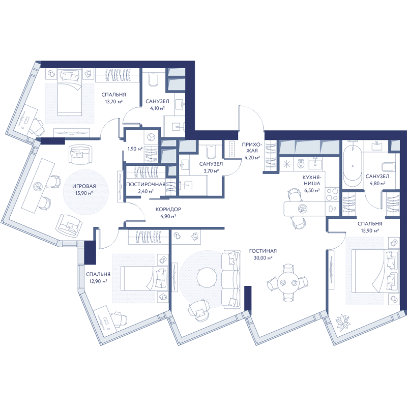 5 ккв (Евро) 120,9 м²