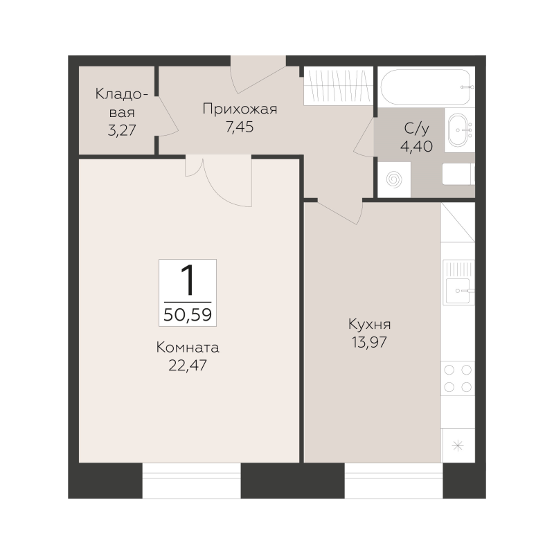 1 ккв 50,6 м²