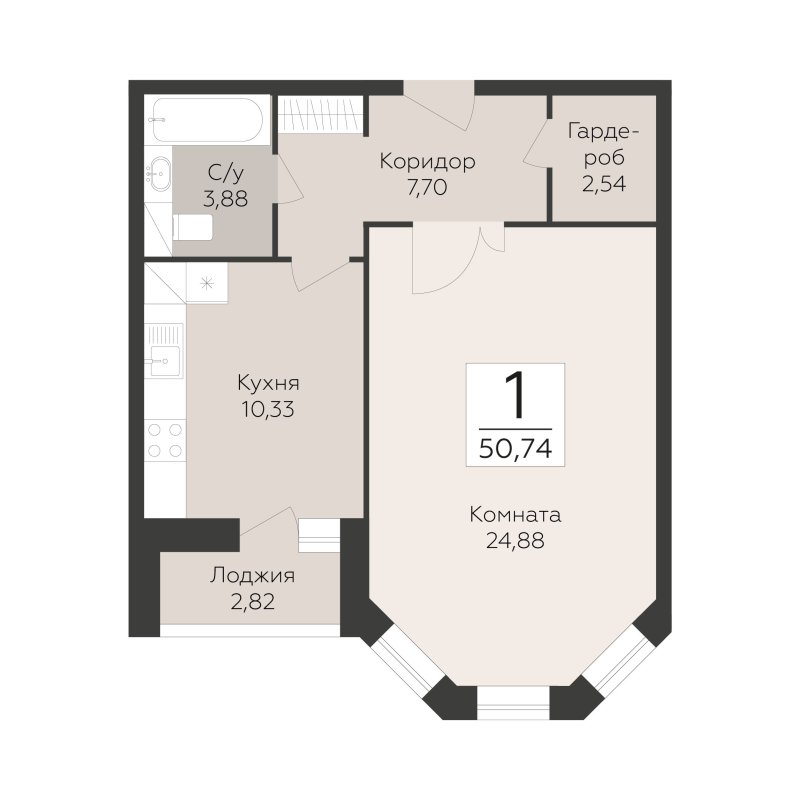 1 ккв 50,7 м²