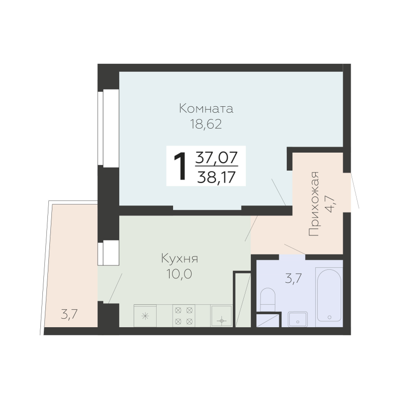 1 ккв 38,2 м²