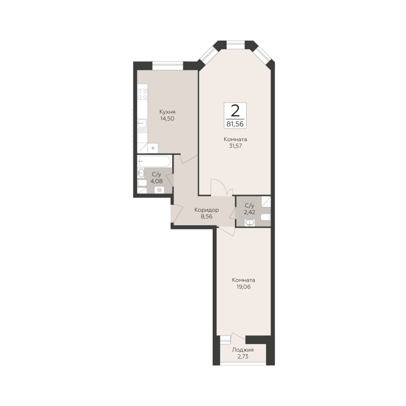 2 ккв 81,6 м²