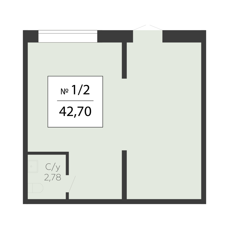К. пом 42,7 м²
