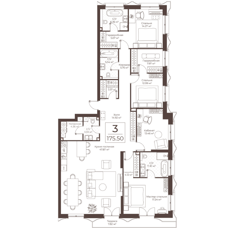 5 ккв (Евро) 175,5 м²