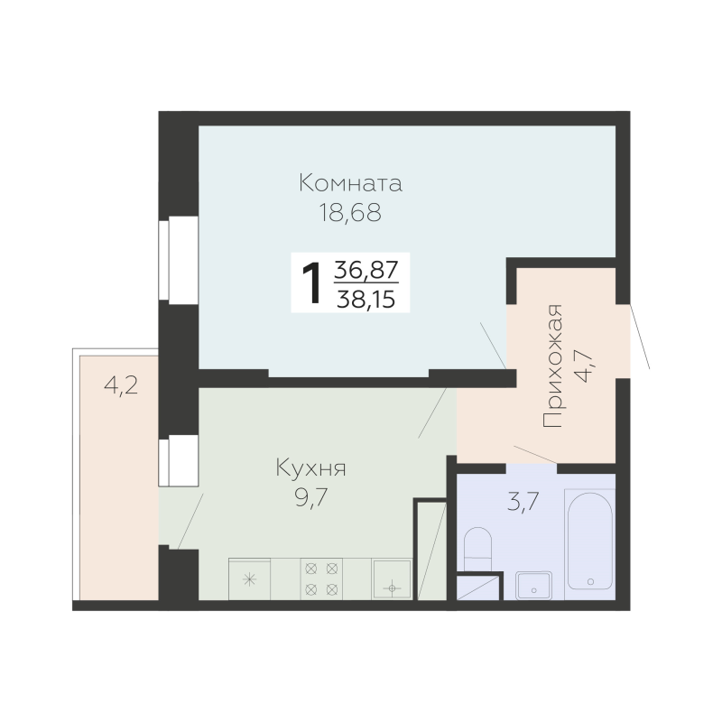1 ккв 38,2 м²