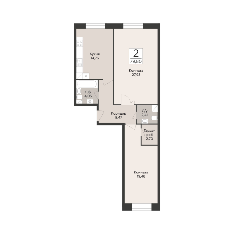 2 ккв 79,8 м²
